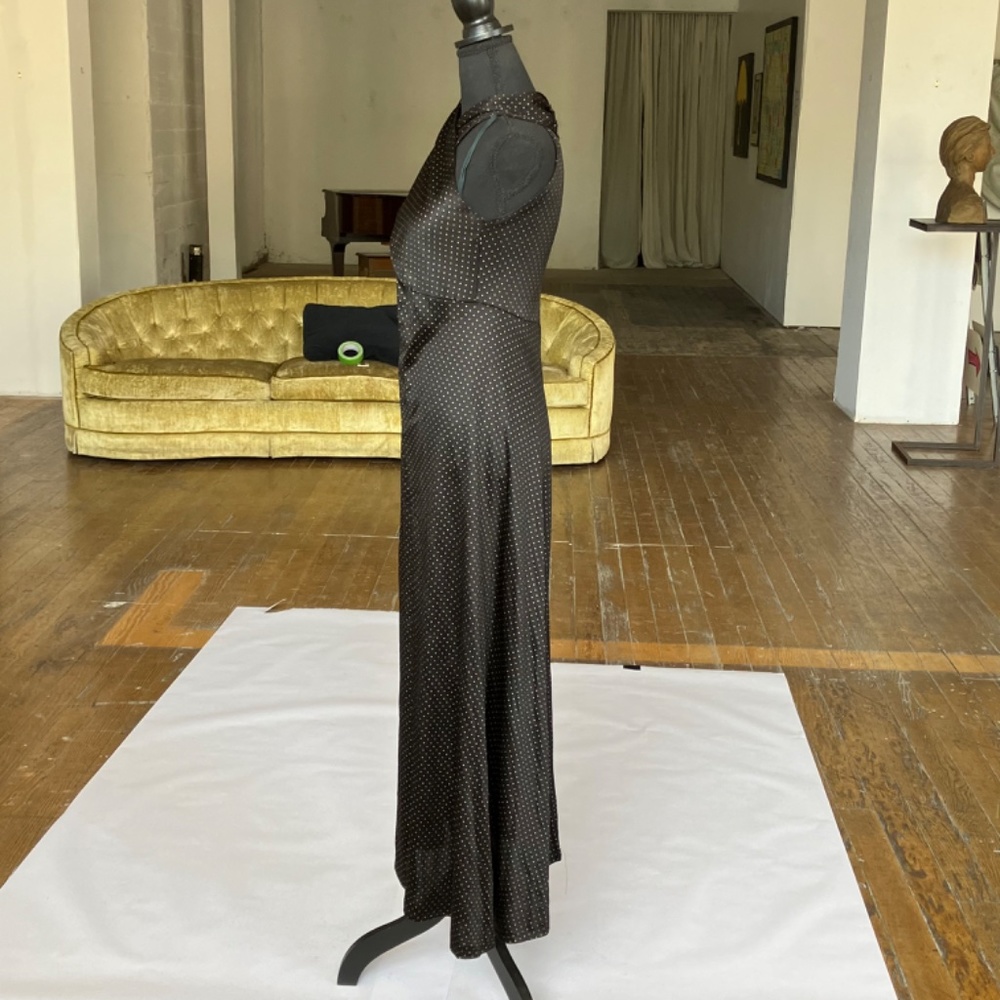 Handmaid vintage black and gold polka maxi length dress - Picture 11 of 14